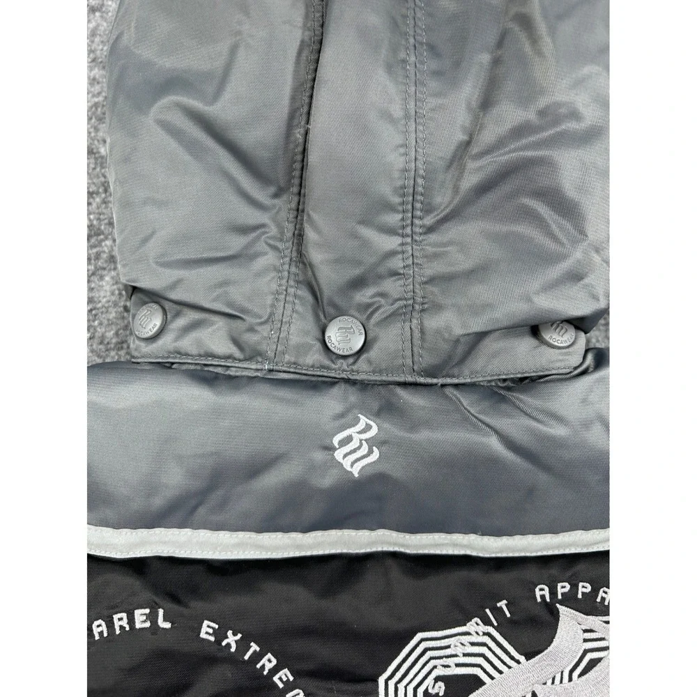 VTG‎ Rocawear Toddler Boys 3T Down Puffer Jacket Black Gray Removable Hood NWT